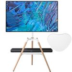 ETHU Tripod Easel TV Stand for 45-65 inch LED LCD Screen Flat Curved Screen, Height Adjustable Studio TV Display Stand with 140° Swivel for Bedroom, Living Room, Corner TV Stand (White)