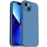 ORNARTO Shockproof Liquid Silicone Designed for iPhone 13 Case Gel Rubber Full Protection Anti-Shock Cover Case Drop Protection 6.1inch-Blue