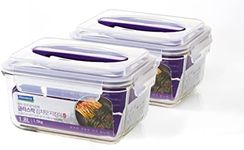 GLASSLOCK 61 Oz Glass Food Storage set of 2 – Large Capacity, Airtight & Leak-Proof, BPA Free Lid with Carry Handle, Microwave, Dishwasher, Fridge & Freezer Safe, Marinating, Sauce, Fruit Storage