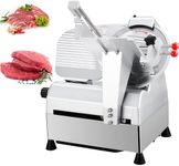 Aprafie Automatic Meat Slicer, 800W Commercial Deli Slicer with 0-18mm Adjustable Thickness, 12" Stainless Steel Removable Blade for Food Cheese Bread Professional Slicer