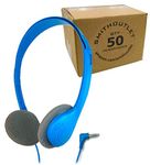 SmithOutlet 50 Pack Bulk Classroom Headphones Blue