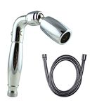 High Sierra's Solid Metal Handheld Shower Head with Trickle Valve and 72-Inch Metal Hose with Silicone Inner Tube - Low Flow 2.0 GPM - Stunning Chrome Finish