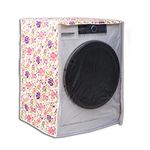 Classic® Front Load Washing Machine Cover for LG 8.5 kg, 9 kg, 9.5 kg, 10 kg, 10.5 kg, 11 kg, 11.5 kg, 12 kg (White & Pink Flower, 72cms X 63cms X 81cms)