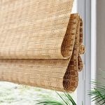 Yin Yang Cordless Blackout Bamboo Roman Blinds, Natural Woven Wood Shades with Valance, Custom Bamboo Roman Shades for Interior Window, Privacy Lined Blinds for Home, Windows, Doors, Pattern 5