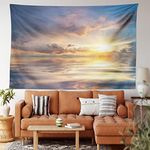 Ambesonne Ocean Decor Collection Mystic View Of Sunset Over Sea With Reflection In Water Majestic Clouds In The Sky Bedroom Living Room Dorm Wall Hanging Tapestry 60W X 40L Inch