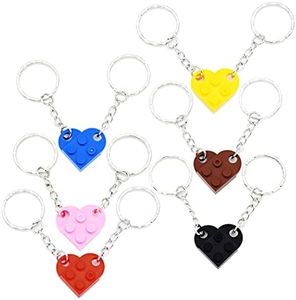 TTYY Friendship Gifts Best Friend Keychain Couples Keychain BFF Heart Key Ring Set Birthday Gifts for Men Women 6 color, 6 Color Heart