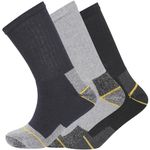 12 Pairs Mens Heavy Duty Work Socks Shoe Size 6-11 Safety/Steel Toe Boot Socks (Black/Navy/Grey)