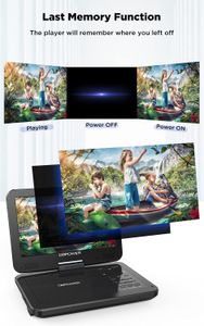 DBPOWER 12.5" Portable DVD Player – Swivel Screen, Rechargeable Battery
