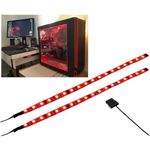 Miheal LED Light Strip Computer Lighting Red, Magnetic, Molex Connector, 2pcs LED Strip for PC Case Lighting Kit (30cm,18leds,S Series) (Red)