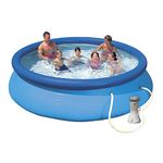 Jilani Easy Set Above Ground Inflatable Swimming Pool Family Pool 12FT x 30" (Blue)