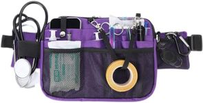 Nurse Utility Organizer Fanny Pack Hip Bag Waist Pack Pouch Case with Multi-Compartment and Tape Holder for Medical Scissors Care Kit Tool (Purple)