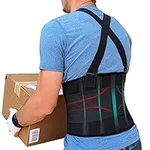 Lower Back Brace with Suspenders | Back Support Belt for Men & Women | Adjustable Work Brace for Moving Construction Warehouse Heavy Lifting & other Industrial Activities Safety & Protection XXL