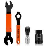 Oumers 4 PCS Professional Bicycle Pedal and Crank Arm Removal Tool, Bike Pedal Wrench+Bike Crank Extractor + Bike Bottom Bracket Remover + 16mm Spanner Wrench