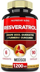 6in1 Trans Resveratrol Supplement with Grape Seed, Milk Thistle, and More - Resveratrol 1000mg Organic Supports for Immune System, Body Management & Joint Health - 90 Capsules