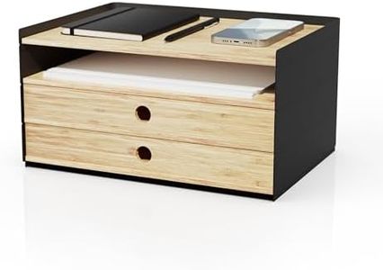 DesktopOrganizer-1drawer Prosumer's Choice Desk Paper Organizer Tray Wood - Ideal Solution and Size for Clean Desktop Setup - Suitable Desktop Organizer, Dimensions: 1.6'H',12.5'L',8.8'W'