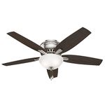 Hunter Fan Company 53315 Newsome Ceiling Fan with Light, 52"/Large, Brushed Nickel