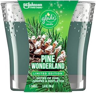 Glade Jar Candles, Fragrance Candles Infused with Essential Oils, Air Freshener Candles, 3.4 Oz; Multiple Scents Available! (Pine Wonderland, 1 Wick)