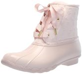 Sperry Women's Saltwater Seasonal Rain Boot, Pink Eyelet, 12