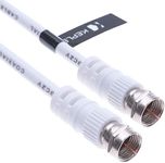 Coaxial Aerial Cable with Male F-F Pin Connectors for TV Satellite Sat Freesat Sky Virgin BT HDTV DVB DVD Radio/Coax Ariel Freeview Lead Television Antenna Cord Broadband – 32.8 ft White