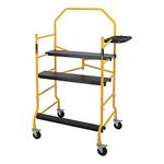 MetalTech 5 Ft Scaffolding Platform, Adjustable, Foldable and Rolling Scaffold Platform with 5-Inch Locking Wheels for Construction & DIY Projects