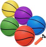 Iyoyo Mini Basketballs, 5 Pack 6" Basketball Set with Pump Durable PVC Basketballs for Mini Basketball Hoop for Toddlers Kids Teenagers for Pool, Indoors, Outdoors