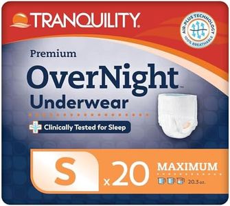 Tranquility Premium OverNight Disposable Absorbent Underwear (20 Count) - S, 22-36 in. Waist - Maximum Absorbency, All-Night Sleep, Breathable Comfort, 20 Adult Diapers