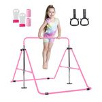 TINY TUMBLERS Gymnastics bar for kids - A great piece of gymnastic equipment for home use for a range of ages - Rings and hand grips included!