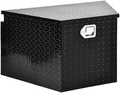 YITAMOTOR 33 Inch Trailer Tongue Boxes, Heavy Duty Aluminum Trailer Tool Box, Diamond Plate Storage Box, Waterproof Trailer Box for Pick Up Truck Bed, RV Trailer with Lock and Keys
