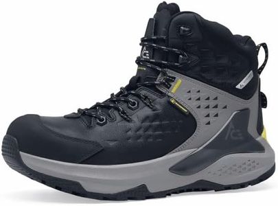 ACE Work Boots Arrow, Men's 6" Nano Composite Toe (NCT) Slip Resistant Work Boots, Water Resistant, Black, Men's 10.5 Medium