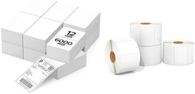 4x6 Inch Direct Thermal Labels, 6000 Labels/12 Stacks+2.25x1.25 Direct Thermal Labels 4 Rolls