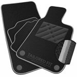 Car Mats to fit Audi A3 Sportback 2013-2020 Black Carpet & Grey & Silver Colour-Tech Trim & Black Rectangle Heel Pad [SAPP-1664]