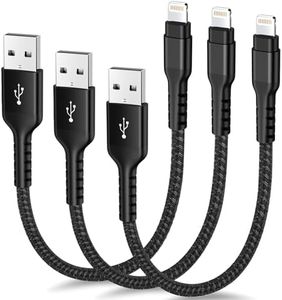 Azhizco iPhone Charger Cable 0.3M 3Pack, Apple MFi Certified USB A to Lightning Cable Short Lightning Cable Braided iPhone Cable Fast Charging for iPhone 14 13 12 11 Pro Max XR XS Max X 10 8 7 6 iPad
