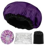 Cordless Deep Conditioning Heat Cap - Microwavable Heat Cap for Deep Conditioning Hair Therapy, 100% Natural Cotton, Flaxseed Seed Interior for Maximum Heat Retention (New Version Purple)