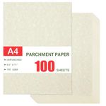 XXINMOH 100 Sheets Certificate Paper, Resume Paper, Stationary Paper, Printer-Friendly Parchment Paper for Certificates, Resumes, Diplomas (100 GSM Ivory 8.5 x 11 In) - Parchment Paper (Beige)