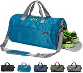 Kuston Sports Gym Bag with Shoes Compartment Trolley Sleeve and Wet Pocket Gym Duffel Bag Overnight Bag