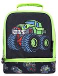 Fringoo - Double Decker Lunch Bag - Monster Trucks Design - Lunch Bag for Kids - Lunch Bag with Compartment - Trucks Lunch Bag - Fully Insulated