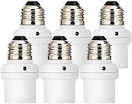 DEWENWILS Light Sensor Socket, E26 E27 Dusk to Dawn Light Bulb Sockets for Light Fixtures, Compatible with Incandescent/CFL/LED/Halogen Bulbs, ETL Listed, 6 Pack, White