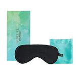 WiseLife Natural Mulberry Silk Eye Mask, Ultra Smooth Adjustable Sleep Mask and Blind Fold | For Sleeping, Travelling, Relaxation, Blind Fold & Meditation | Eye-cover Light blocker (Black EM + Pouch)