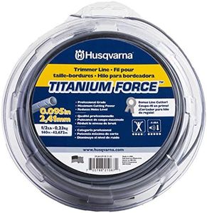 Husqvarna Titanium Force 0.095-Inch, 140-Foot Spooled String Trimmer Line, Professional Grade Copolymer Weed Eater Line with Line Cutter