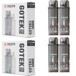 4 x Gotek X Pods XL 0.8ohm for Aspire gotek X Replacement Pods, Aspire Gotek Pods, Aspire Gotek Pro Pods, Go Tek Pods, gotek aspire pods, gotek vape pods, gotex vape pods, gotek pod - No Nicotine