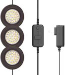 GETINLIGHT 2.5" Wide 3000K Dimmable LED Puck Lights Kit, Plug-in Installation with Recessed or Surface Mounted, Bronze Finish Over Metal Construction, Set of 3, IN-0113-3-BZ
