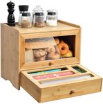 Bamboo Bread Box with Storage Bags 