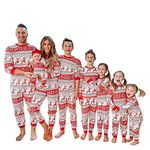 Menore Matching Family Pajamas Set, Christmas Sleepwear Long Sleeve, Reindeer Pajamas Set, PJs Xmas Festival Party Holiday Nightwear Dad Mom Adults Kids 06 Baby 9M