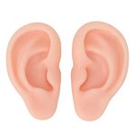 Human Ear Model, 1 Pair Soft Silicone Simulation Ear Model, Flexible Fake Ear, Realistic Body Parts for Piercing Practice, Earrings Jewelry Display, Teaching Tool(1#)