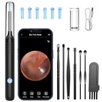 LMECHN Ear Wax Removal, Ear Cleaner with Camera, Ear Wax Removal Kit with 1080P, Ear Camera Otoscope with LED Light, Ear Cleaning Kit for iPhone, iPad, Android Phones-Black