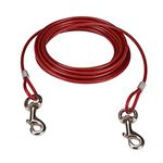 CtopoGo 33ft (10m) Dog Tie Out Cable,Pet Tie Out Cable,Tie-Out Cable for Dogs up to 125 lbs, Suitable for all breeds (10m, Red)