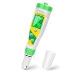 UIUZMAR Digital pH meter, pool salt tester, 5-in-1 pH salt TDS EC meter, salt content and pH meter for salt water pool, hot tubs, spa, aquarium, hydroponics, pH, PPM and EC meter