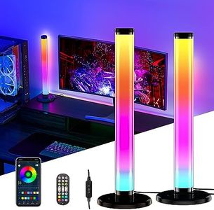 YAMYONE 360° RGB Barres LED, 42cm Gaming LED Smart Lampes avec 16 Millions Couleurs, Sync avec Musique TV, Control par APP Télécommande Décor Chambre Gaming Lumière d'Ambiance (42CM-Ronde)