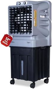 Thunder-75 Tower Air Cooler | 70L Tank | 12″ Blade | Ideal for 150 sq ft Rooms | 130W Power | 10 ft Air Throw | 1350 RPM | Auto-Louver | 3-Speed | 1-Year On-Site Motor Warranty (Black & Grey)