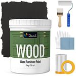 DWIL Matte Finish Furniture Paint - 32 Oz All-in-One Kit for Cabinets, Doors, Tables, and Dressers Refinishing - Water-Based, Non-Toxic & Odorless, Easy to Apply(Black)